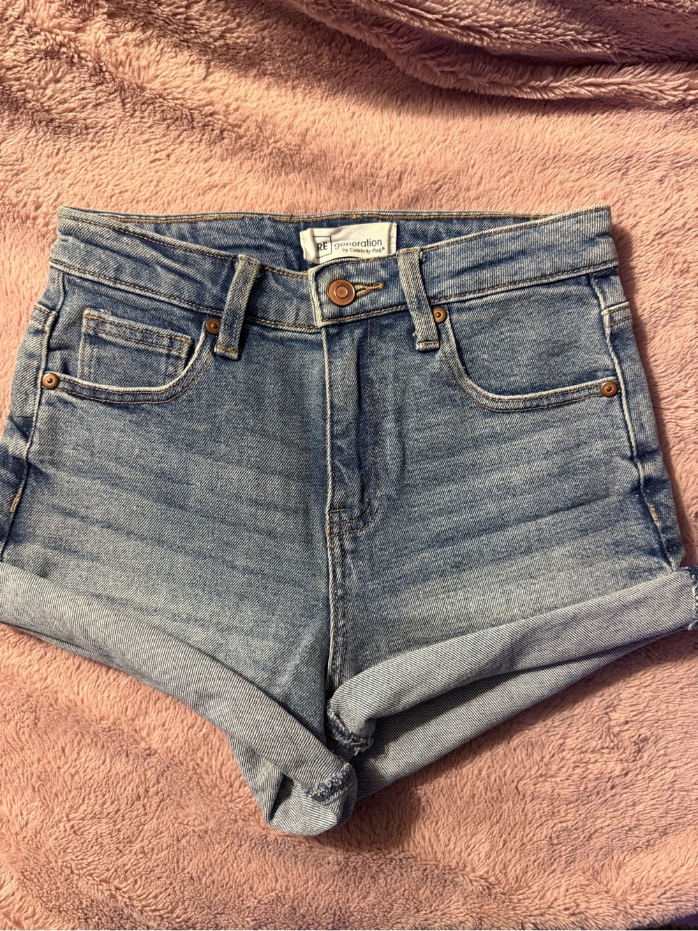 🐎 Denim Shorts Reformation Blue Rolled-Hem